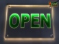 Preview: LED Hinweisschild Gravur “Open" Info-Schild Signalschild Werbeschild Leuchtschild