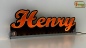 Preview: Ihr LED Wunschname "Henry" Namensschild Leuchtschild Truckerschild als Konturschnitt