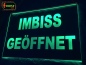 Preview: LED Werbeschild Firmenschild Gravur "Imbiss Geöffnet" Ladenschild Leuchtreklame Leuchtschild Gastronomie