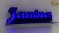 Preview: Ihr LED Wunschname "Janina" Namensschild Leuchtschild Truckerschild als Konturschnitt