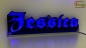 Preview: LED Namensschild Gravur "Jessica" oder Wunschname in Frakturschrift Altdeutsch als Konturschnitt - Truckerschild Neonschild Leuchtschild