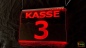 Preview: LED Kassenschild Aufhänger 3er Set "KASSE 1 - 3" Preisvorteil Hängeschild Kassenbeschilderung Nummer Leuchtschild mit Farbsteuerung per Schalter