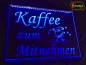 Preview: LED Werbeschild Angebotsschild Gravur "Kaffee zum Mitnehmen" Ladenschild Lichtwerbung Leuchtreklame Leuchtschild