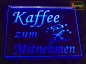 Preview: LED Werbeschild Angebotsschild Gravur "Kaffee zum Mitnehmen" Ladenschild Lichtwerbung Leuchtreklame Leuchtschild