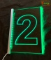 Preview: LED Kassenschild Nummer "2" - Fahnenschild Kasse Kassenbeschilderung Leuchtschild mit Farbsteuerung Schalter