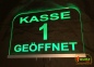 Preview: LED Kassenschild opak – Kassenbeschilderung mit opaker Gravur