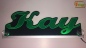 Preview: Ihr LED Wunschname "Kay" Namensschild Leuchtschild Truckerschild als Konturschnitt