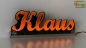 Preview: Ihr LED Wunschname "Klaus" Namensschild Leuchtschild Truckerschild als Konturschnitt