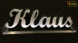 Preview: Ihr LED Wunschname "Klaus" Namensschild Leuchtschild Truckerschild als Konturschnitt