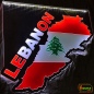 Mobile Preview: LED Leuchtschild Gravur Landkarte Flagge "Lebanon" als Konturschnitt Wandbild Dekoschild Rückwand Schild