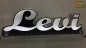 Mobile Preview: Ihr LED Wunschname "Levi" Namensschild Leuchtschild Truckerschild als Konturschnitt