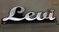 Preview: Ihr LED Wunschname "Levi" Namensschild Leuchtschild Truckerschild als Konturschnitt