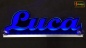 Preview: Ihr LED Wunschname "Luca" Namensschild Leuchtschild Truckerschild als Konturschnitt