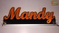 Mobile Preview: Ihr LED Wunschname "Mandy" Namensschild Leuchtschild Truckerschild