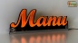 Mobile Preview: Ihr LED Wunschname "Manu" Namensschild Leuchtschild Truckerschild