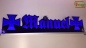 Preview: LED Namensschild Symbolik Eisernes Kreuz Gravur "Manuel" oder Wunschname als Konturschnitt - Truckerschild Neonschild Leuchtschild