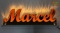 Preview: Ihr LED Wunschname "Marcel" Namensschild Leuchtschild Truckerschild