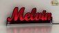 Preview: Ihr LED Wunschname "Melvin" Namensschild Leuchtschild Truckerschild als Konturschnitt