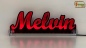 Preview: Ihr LED Wunschname "Melvin" Namensschild Leuchtschild Truckerschild als Konturschnitt