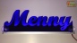 Preview: LED Wunschname Gravur "Menny" Namensschild Leuchtschild Truckerschild als Konturschnitt