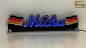Preview: LED Namensschild Symbolik Flagge Deutschland BRD Gravur "Micha" oder Wunschname + beliebige Fahne horizontal dreifarbig als Konturschnitt - Truckerschild Neonschild Leuchtschild