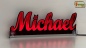 Preview: Ihr LED Wunschname "Michael" Namensschild Leuchtschild Truckerschild