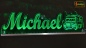 Preview: LED Namensschild Detailzeichnung Zirkustruck Gravur "Michael" oder Wunschname als Konturschnitt - Truckerschild Neonschild Leuchtschild