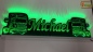 Preview: LED Namensschild Detailzeichnung Zugmaschine Gravur "Michael" oder Wunschname als Konturschnitt - Truckerschild Neonschild Leuchtschild