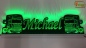 Preview: LED Namensschild Detailzeichnung Zugmaschine Gravur "Michael" oder Wunschname als Konturschnitt - Truckerschild Neonschild Leuchtschild