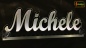 Preview: Ihr LED Wunschname "Michele" Namensschild Leuchtschild Truckerschild als Konturschnitt