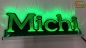 Preview: Ihr LED Wunschname "Michi" Namensschild Leuchtschild Truckerschild als Konturschnitt