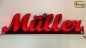 Preview: Ihr LED Wunschname "Müller" Namensschild Leuchtschild Truckerschild als Konturschnitt