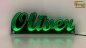 Preview: Ihr LED Wunschname "Oliver" Namensschild Leuchtschild Truckerschild als Konturschnitt