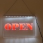 Preview: LED Hinweisschild Gravur “Open" Info-Schild Signalschild Werbeschild Leuchtschild