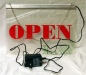 Preview: LED Hinweisschild Gravur “Open" Info-Schild Signalschild Werbeschild Leuchtschild