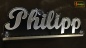 Preview: Ihr LED Wunschname "Philipp" Namensschild Leuchtschild Truckerschild als Konturschnitt