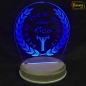 Preview: LED Pokal Auszeichnung Aufsteller Acrylglas Gravur "Held der Arbeit" individueller Name mobil Akku Batterie betrieben USB aufladbar