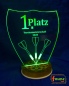 Preview: LED Pokal Auszeichnung Trophäe Vereinsmeisterschaft Aufsteller Acrylglas Gravur "Dart" mobil Akku Batterie betrieben USB aufladbar