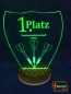 Preview: LED Pokal Auszeichnung Trophäe Vereinsmeisterschaft Aufsteller Acrylglas Gravur "Dart" mobil Akku Batterie betrieben USB aufladbar