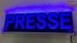 Preview: LED Einsatzschild "PRESSE" Leuchtschild Warnschild Namensschild als Konturschnitt