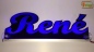 Preview: Ihr LED Wunschname "René" Namensschild Leuchtschild Truckerschild