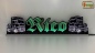 Preview: LED Namensschild Detailzeichnung Zugmaschine Gravur "Rico" oder Wunschname in Frakturschrift Altdeutsch als Konturschnitt - Truckerschild Neonschild Leuchtschild