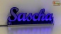 Preview: Ihr LED Wunschname "Sascha" Namensschild Leuchtschild Truckerschild