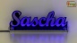 Preview: Ihr LED Wunschname "Sascha" Namensschild Leuchtschild Truckerschild