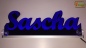 Preview: Ihr LED Wunschname "Sascha" Namensschild Leuchtschild Truckerschild