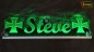 Preview: LED Namensschild Symbolik Eisernes Kreuz Gravur "Steve" oder Wunschname als Konturschnitt - Truckerschild Neonschild Leuchtschild