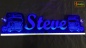 Preview: LED Namensschild Detailzeichnung Zugmaschine Gravur "Steve" oder Wunschname als Konturschnitt - Truckerschild Neonschild Leuchtschild