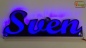 Preview: Ihr LED Wunschname "Sven" Namensschild Leuchtschild Truckerschild