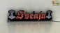 Preview: LED Namensschild Symbolik Mjölnir Thorshammer Gravur "Svenja" oder Wunschname in Frakturschrift Altdeutsch als Konturschnitt - Truckerschild Neonschild Leuchtschild