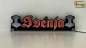 Preview: LED Namensschild Symbolik Mjölnir Thorshammer Gravur "Svenja" oder Wunschname in Frakturschrift Altdeutsch als Konturschnitt - Truckerschild Neonschild Leuchtschild